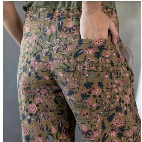 Sundance Madora Pants Olive Green Multi Floral Print - Picture 7 of 16